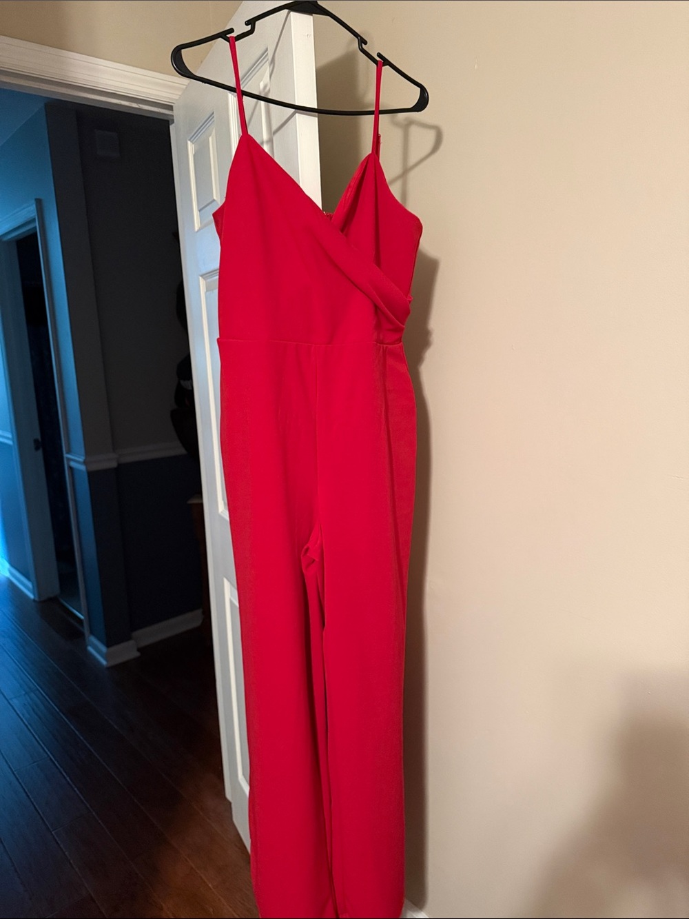 Red Spaghetti-Strap Jumpsuit